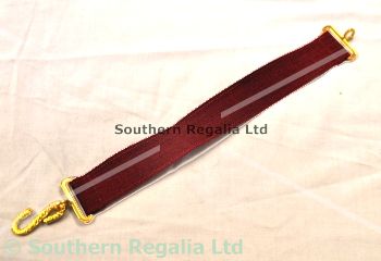 Apron Belt Extension - Maroon with Gold fittings - Click Image to Close